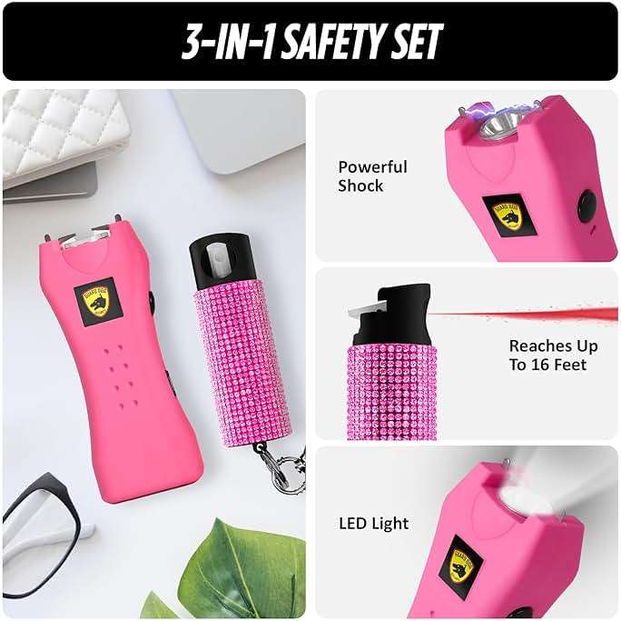 Guard Dog Security Pepper Spray and Stun Gun Flashlight, Rechargeable, Self-Defense Keychain for Women, Pepper Spray Stun Gun Combo, Personal Security Value Set, Rechargeable Flashlight - Image 4