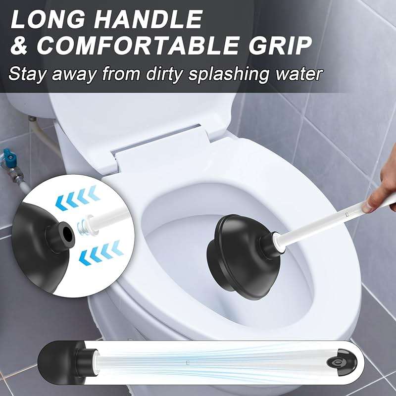 NEWE Toilet Brush and Plunger Set, 2 in 1 Toilet Plunger Heavy Duty, Toilet Brush and Holder with Hidden Tweezers, Toilet Bowl Brush for Bathroom Toilet - Image 6