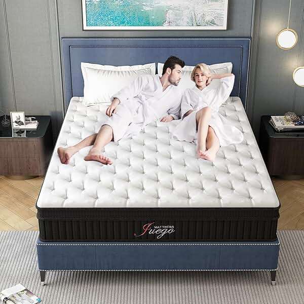 Juego Queen Mattress, 12 Inch Mixed Memory Foam Mattress. Bagged Spring, Zoned Pressure Relief, Medium Firm Feel, Motion Isolation, Deep Sleep, Certified Safe Foams and Fabric,Black - Image 7