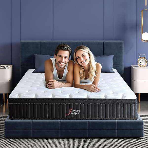 Juego Queen Mattress, 12 Inch Mixed Memory Foam Mattress. Bagged Spring, Zoned Pressure Relief, Medium Firm Feel, Motion Isolation, Deep Sleep, Certified Safe Foams and Fabric,Black - Image 8