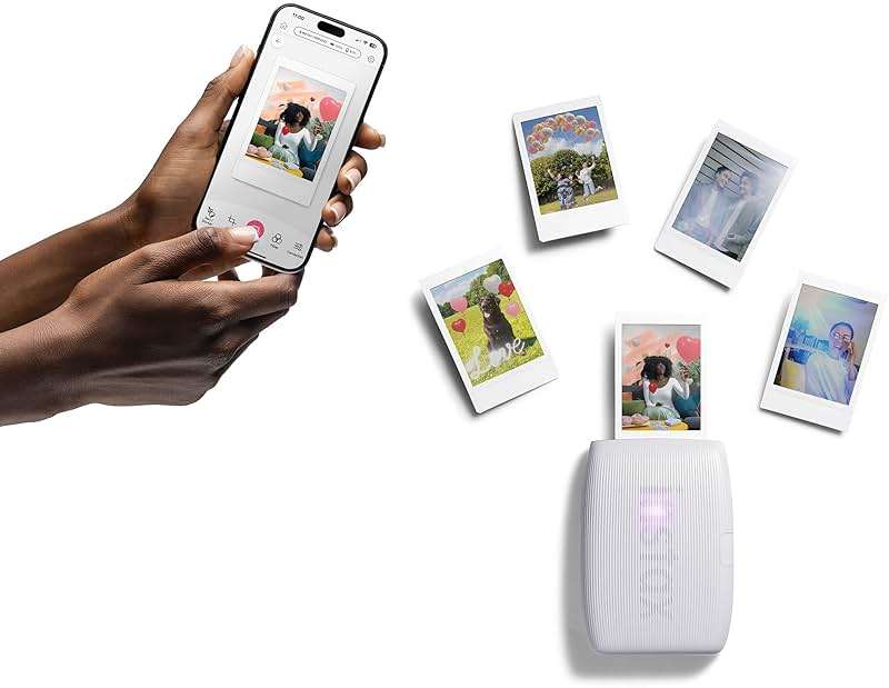 Bundle with Compatible Fuji Mini Link 3 Smartphone Printer Clay White + Fuji Film Value Pack 20 Sheets Accessories Bundle with Album + 5 Plastic Desk Frames + Paper & Sticker Frames (Clay White) - Image 3