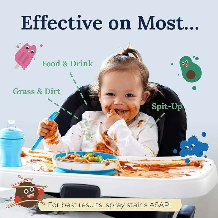 Miss Mouth’s Messy Eater Stain Treater Refill Ready Kit - 2 Pack Stain Remover Spray and 16oz Refill Pouch - Newborn & Baby Essentials - Food, Grease, Coffee Off Laundry, Underwear, Fabric - Image 7