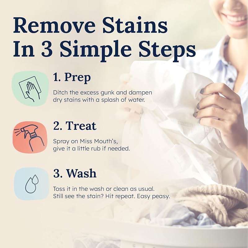 Miss Mouth’s Messy Eater Stain Treater Refill Ready Kit - 2 Pack Stain Remover Spray and 16oz Refill Pouch - Newborn & Baby Essentials - Food, Grease, Coffee Off Laundry, Underwear, Fabric - Image 8