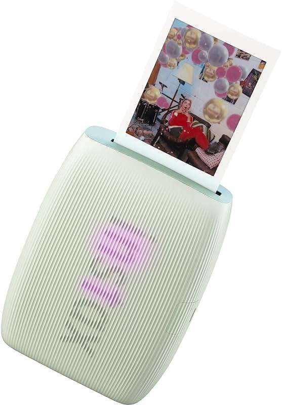 Bundle with Compatible Fuji Mini Link 3 Smartphone Printer Clay White + Fuji Film Value Pack 20 Sheets Accessories Bundle with Album + 5 Plastic Desk Frames + Paper & Sticker Frames (Sage Green) - Image 2