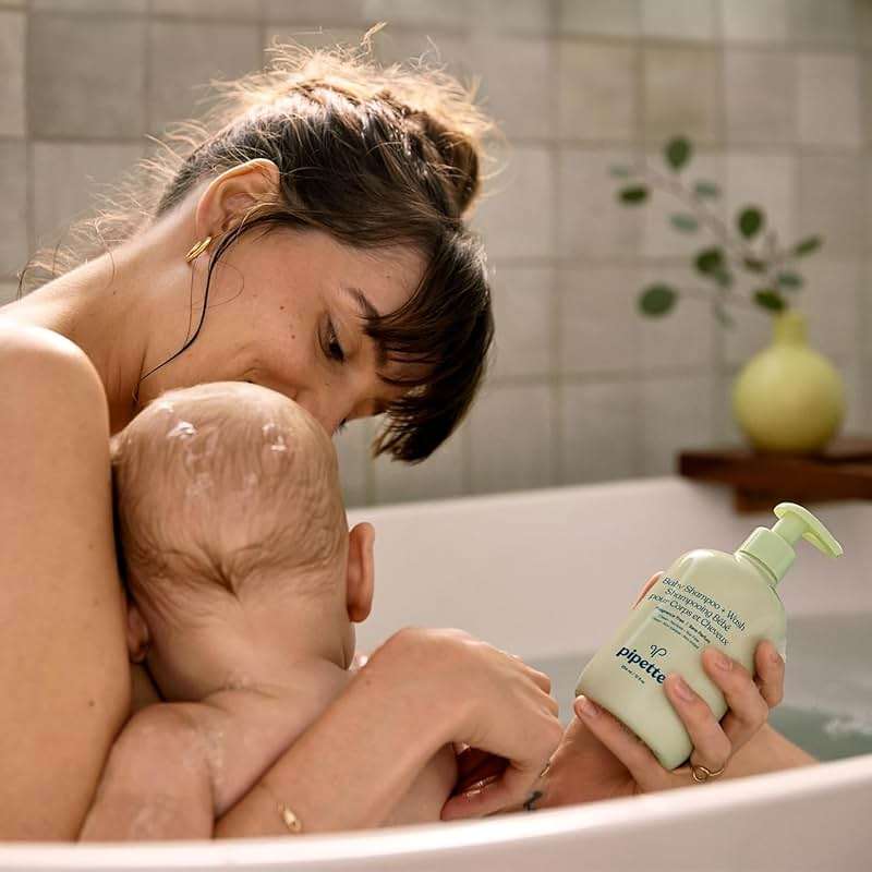 Pipette Vanilla + Ylang Ylang Wash and Lotion Duo, Pack of 2, Clean, Includes Baby Body Wash and Lotion for Newborns and Kids, Tear-Free Bath Time, Baby Bath and Newborn Essentials, Non-toxic - Image 2