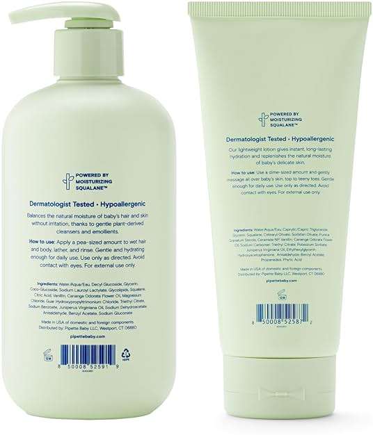 Pipette Vanilla + Ylang Ylang Wash and Lotion Duo, Pack of 2, Clean, Includes Baby Body Wash and Lotion for Newborns and Kids, Tear-Free Bath Time, Baby Bath and Newborn Essentials, Non-toxic - Image 4
