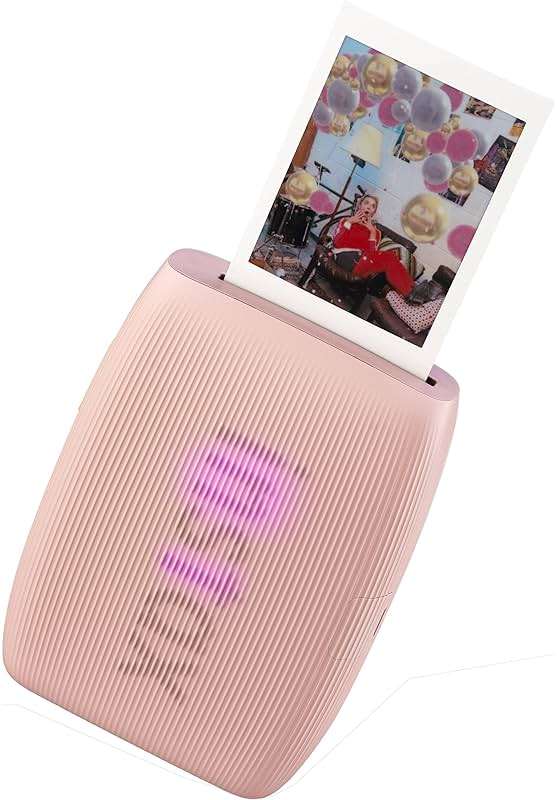 Bundle with Compatible Fuji Mini Link 3 Smartphone Printer Clay White + Fuji Film Value Pack 20 Sheets Accessories Bundle with Album + 5 Plastic Desk Frames + Paper & Sticker Frames (Rose Pink) - Image 2