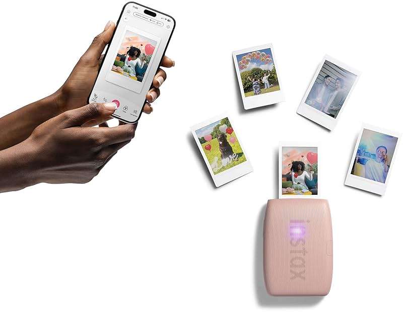 Bundle with Compatible Fuji Mini Link 3 Smartphone Printer Clay White + Fuji Film Value Pack 20 Sheets Accessories Bundle with Album + 5 Plastic Desk Frames + Paper & Sticker Frames (Rose Pink) - Image 3