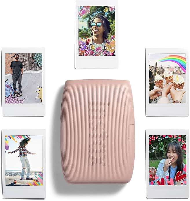 Bundle with Compatible Fuji Mini Link 3 Smartphone Printer Clay White + Fuji Film Value Pack 20 Sheets Accessories Bundle with Album + 5 Plastic Desk Frames + Paper & Sticker Frames (Rose Pink) - Image 4