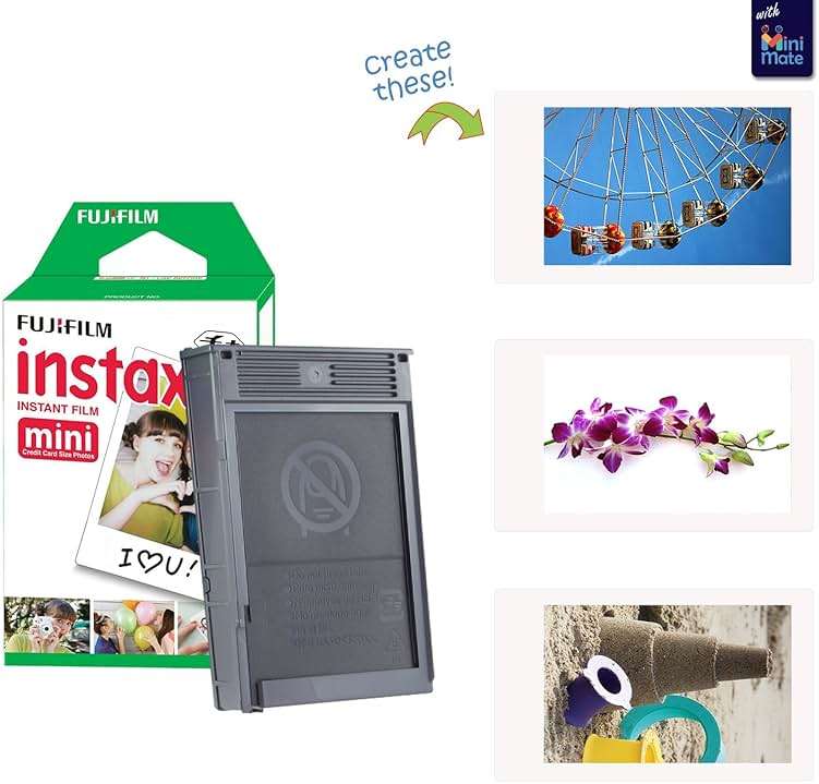 Bundle with Compatible Fuji Mini Link 3 Smartphone Printer Clay White + Fuji Film Value Pack 20 Sheets Accessories Bundle with Album + 5 Plastic Desk Frames + Paper & Sticker Frames (Rose Pink) - Image 5