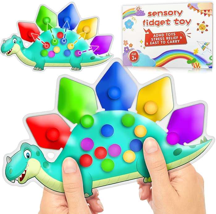 Dinosaur Color Sorting Sensory Toy Travel Toys for Toddler 1-3 Airplane Toy Roadtrip Essenstial for Toddlers Boys Gifts Fine Motor Autism Calm Fidget Montessori Preschool Activities for Kid Christmas - Image 1