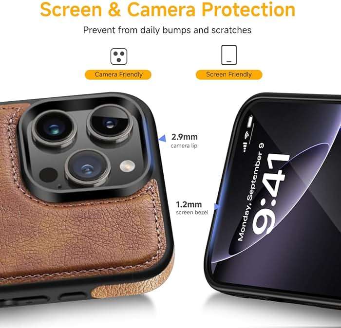 Razstorm Unique Design Luxury Leather Business Phone Case for iPhone 16 Pro Max Anti-Slip Scratch Resistant Ultra Slim Protective Case (2024,6.9”) (Brown) - Image 7