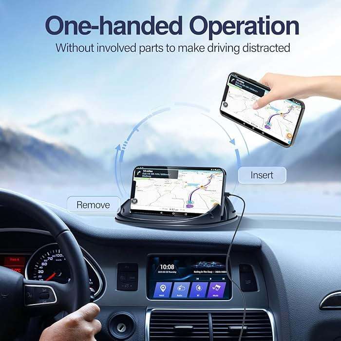 Loncaster 2 Pack Dashboard Car Phone Holder Mount, Universal Cell Phone Automobile Cradles Ultra Stable Slip Free Hands Free Car Accessories Compatible for iPhone, Most Smartphones and GPS - Image 3