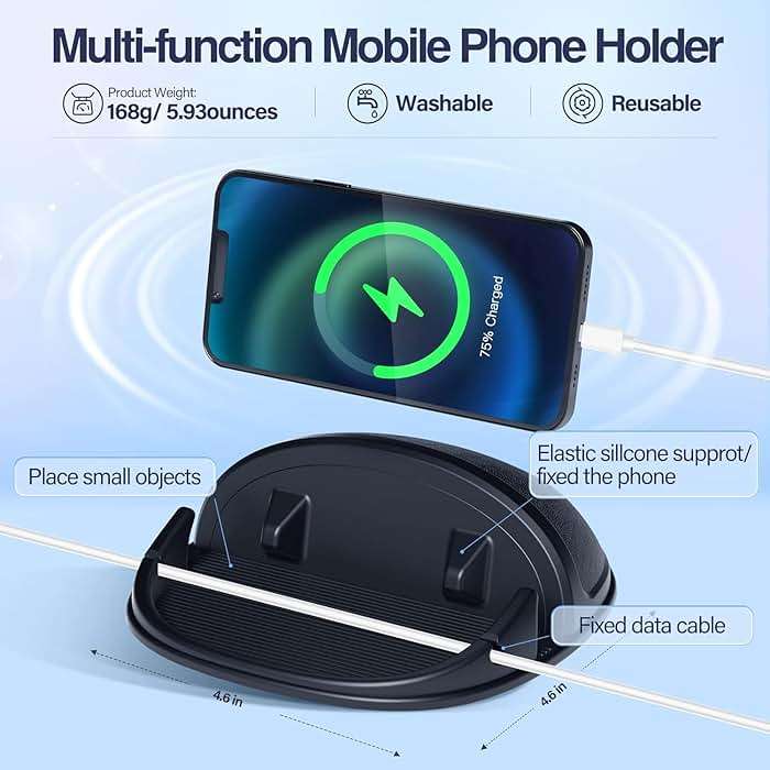 Loncaster 2 Pack Dashboard Car Phone Holder Mount, Universal Cell Phone Automobile Cradles Ultra Stable Slip Free Hands Free Car Accessories Compatible for iPhone, Most Smartphones and GPS - Image 5