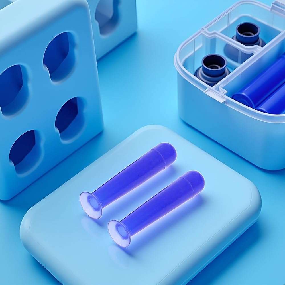 2Pcs Handy Silicone Contact Lenses Small Suction Cups Stick RGP Inserter Remover Contact Lens Cases Accessories for Health and Household Contact Lens Care(Blue) - Image 5