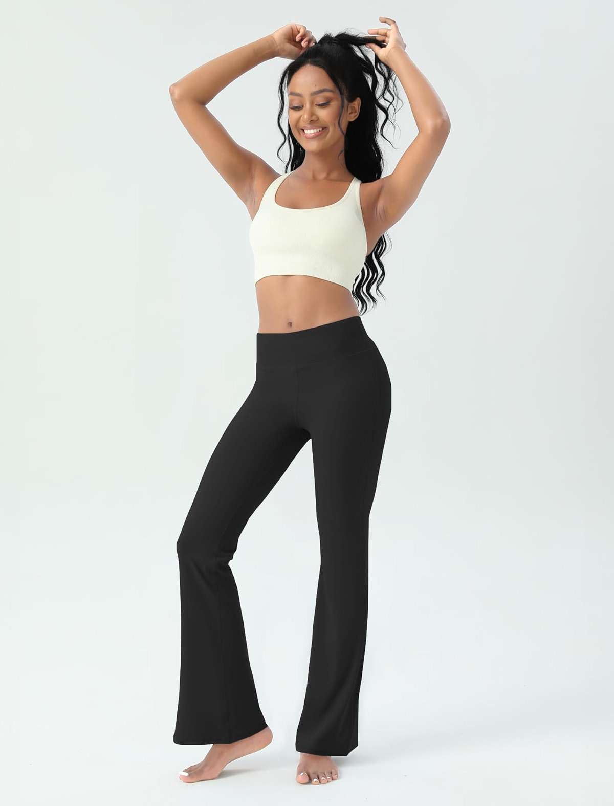 AB-Eleven Women's Yoga Pants Bootcut Flare Leggings Flared Bell Bottom Leggings High Waisted Workout Pants Tummy Control - Image 6