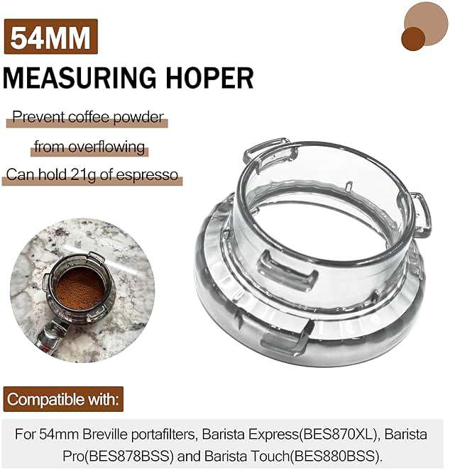 54mm Dosing Funnel for Barista & Bambino Espresso Machines Compatible with Breville 8series Barista and Bambino Espresso Machines Dosing Funnel - Image 4