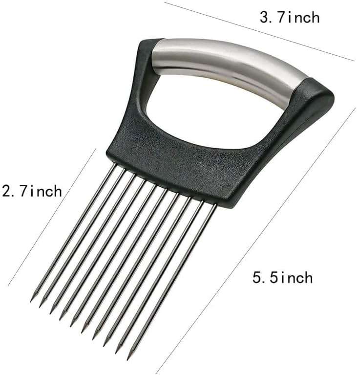 Onion Slicer, Stainless Steel Onion Holder for Slicing with Protective Case, Onion Cutter Tool for Meat Lemon Potato Tomato Avocado Egg Kitchen Slicing Assistant Tool (1 PCS) - Image 3