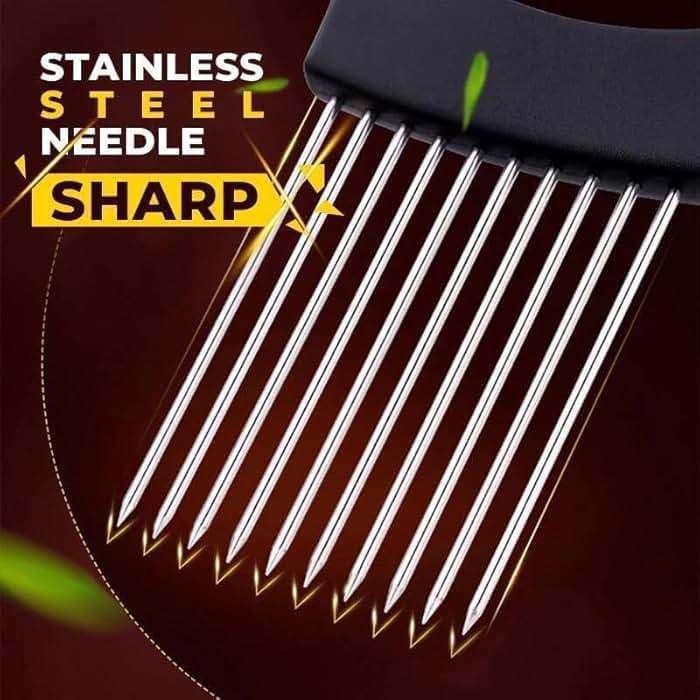 Onion Slicer, Stainless Steel Onion Holder for Slicing with Protective Case, Onion Cutter Tool for Meat Lemon Potato Tomato Avocado Egg Kitchen Slicing Assistant Tool (1 PCS) - Image 5