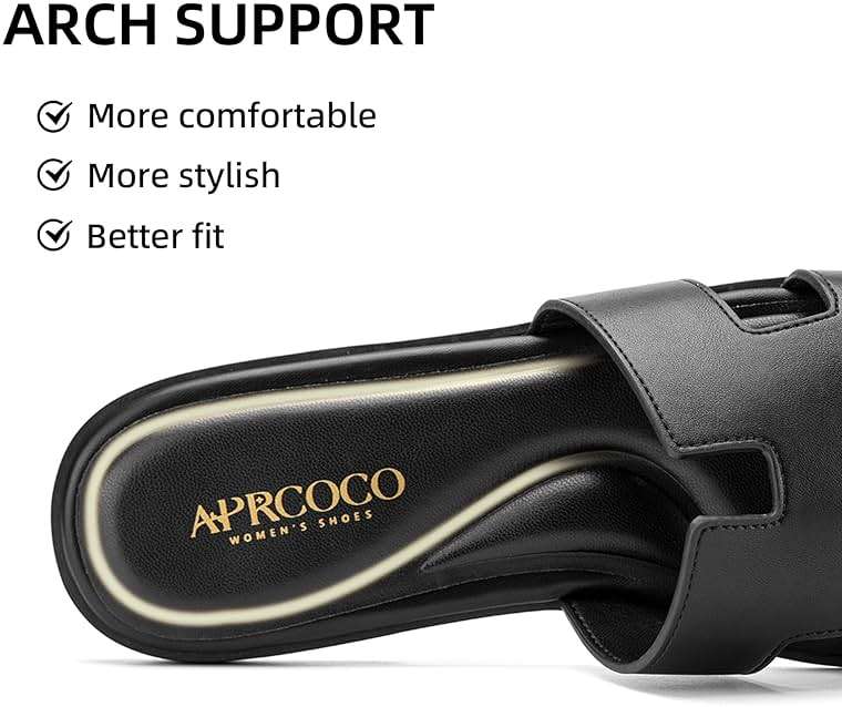 AprCoco Women's Flat Sandals Dressy Classic H-Band Flats Sandals Summer Beach Vacations Slide Sandals - Image 2