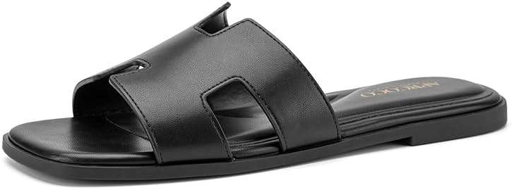 AprCoco Women's Flat Sandals Dressy Classic H-Band Flats Sandals Summer Beach Vacations Slide Sandals - Image 5