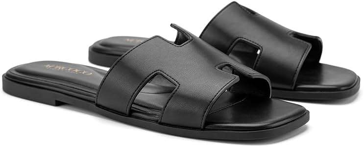 AprCoco Women's Flat Sandals Dressy Classic H-Band Flats Sandals Summer Beach Vacations Slide Sandals - Image 6