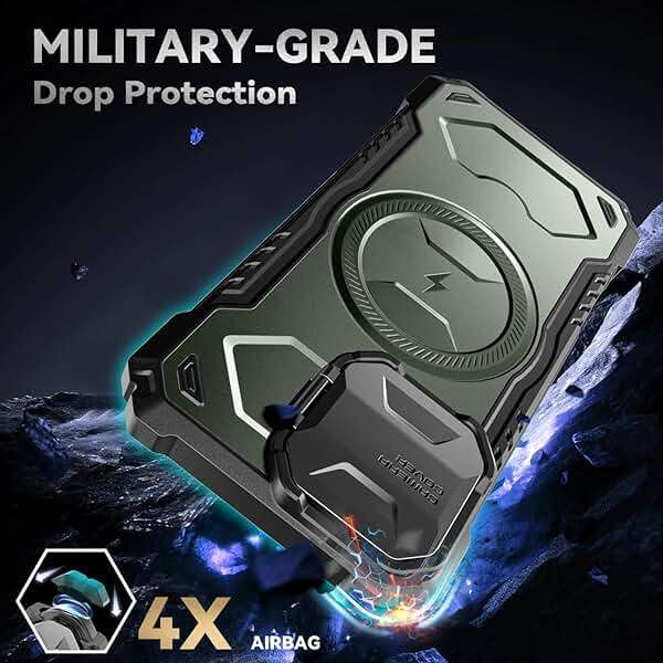 ALAFLY for iPhone 16 Pro Max Case with Camera Cover Kickstand, Heavy Duty, Military Grade Protection, Build-in Magnet Compatible with MagSafe, Shockproof Protective Case, Green - Image 4