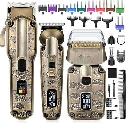 Scttomon Beard Trimmer Kit Hair Clipper Set Professional Electric Foil Shaver Razor for Men Haircutting Machine for Barber Clippers and Trimmers Grooming Kit Nose Body Hair Trimmer - Image 1