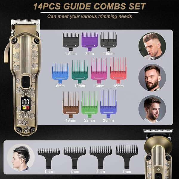 Scttomon Beard Trimmer Kit Hair Clipper Set Professional Electric Foil Shaver Razor for Men Haircutting Machine for Barber Clippers and Trimmers Grooming Kit Nose Body Hair Trimmer - Image 2