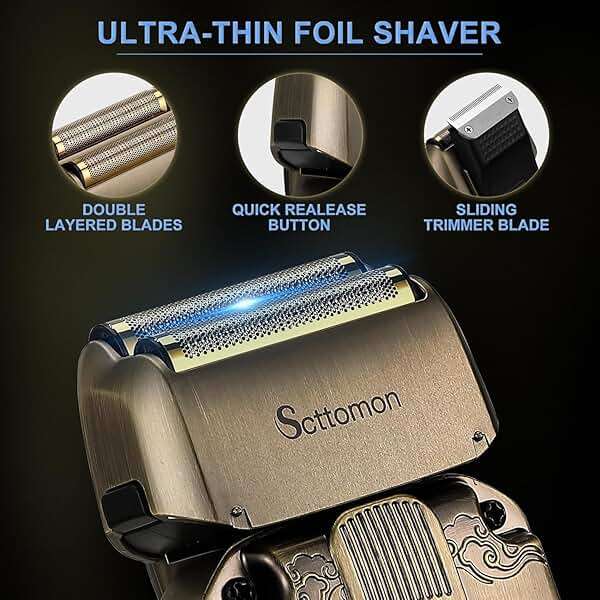 Scttomon Beard Trimmer Kit Hair Clipper Set Professional Electric Foil Shaver Razor for Men Haircutting Machine for Barber Clippers and Trimmers Grooming Kit Nose Body Hair Trimmer - Image 5