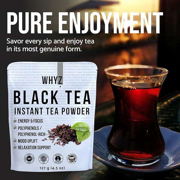 Instant Black Tea Extract Powder, Unsweetened Iced Tea Extract from Real Black Tea Leaves for Hot or Cold Drinks, Instant Tea Mix for Beverages, Smooth Mixing, Zero Additives, Non-GMO, 127g , 254 Servings - Image 4