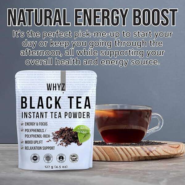 Instant Black Tea Extract Powder, Unsweetened Iced Tea Extract from Real Black Tea Leaves for Hot or Cold Drinks, Instant Tea Mix for Beverages, Smooth Mixing, Zero Additives, Non-GMO, 127g , 254 Servings - Image 5