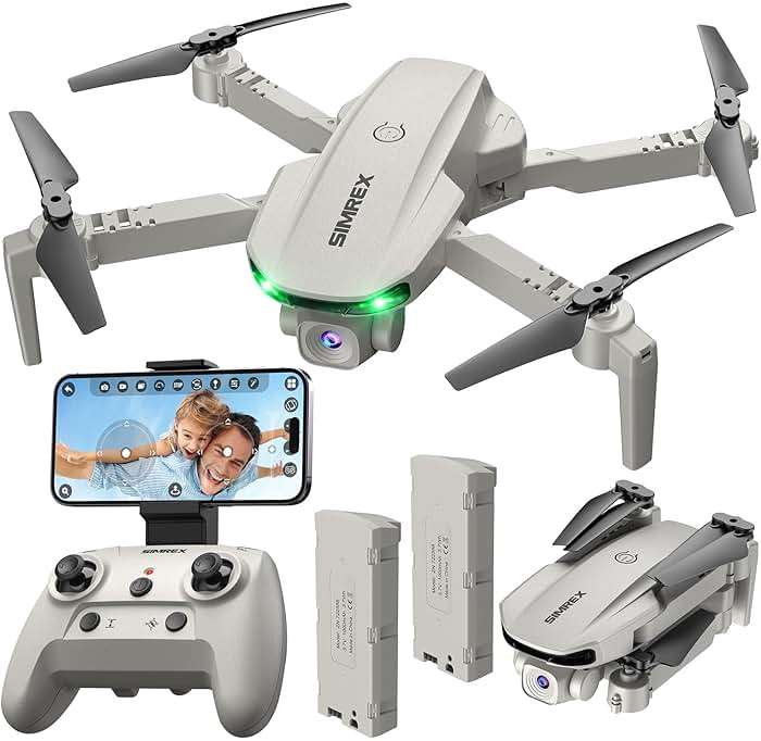 SIMREX Drone With Camera for Kids Beginner & Adults – Foldable RC Quadcopter with Altitude Hold, Optical Flow Positioning , Indoor Mini Drone with One Key Start, Headless Mode, 3D Flip, Gift for Boys & Girls & Teenagers - Image 1