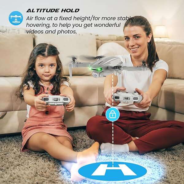 SIMREX Drone With Camera for Kids Beginner & Adults – Foldable RC Quadcopter with Altitude Hold, Optical Flow Positioning , Indoor Mini Drone with One Key Start, Headless Mode, 3D Flip, Gift for Boys & Girls & Teenagers - Image 3