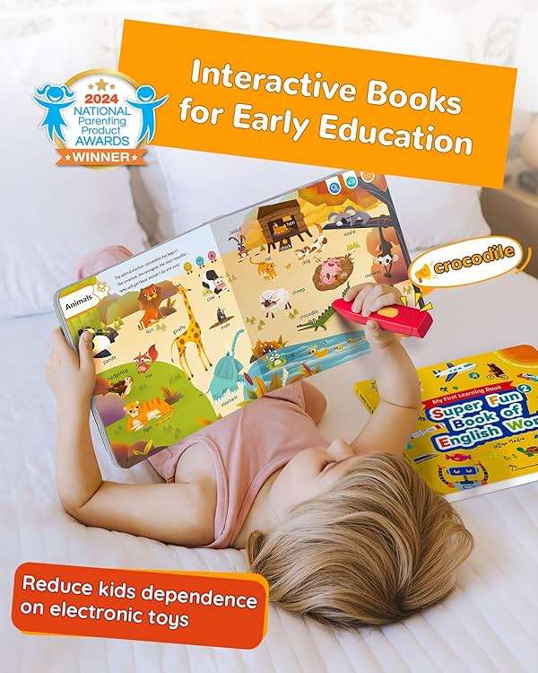 KOKODI Talking Pen Books Sets, Interactive Audio Sound Books Kids Learning Electronic Toys for Boys Girls, Autism Sensory Games, Early Educational Gifts Birthday Gifts for Toddlers Kids Age 2 3 4 5 - Image 3