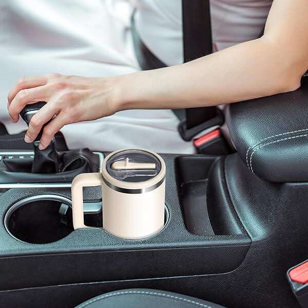 ANTAND 2 Pack 40 oz Leak Proof Lid Fit for Stanley Quencher H2.0 40oz (Only), Stanley Cup Accessories, Flip Straw Lid Replacement 40 oz, BPA Free, Leakproof, No Spill Tumbler Top Cover (Beige, Beige) - Image 6