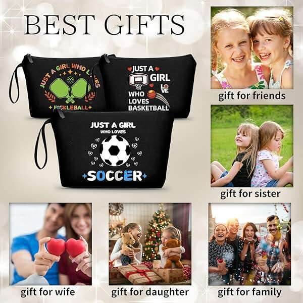 ARIOSEY Soccer Cosmetic Makeup Bag, Soccer Gifts for Girls, Travel Organizer, Multifunctional Cosmetic Bag, Black - Image 3