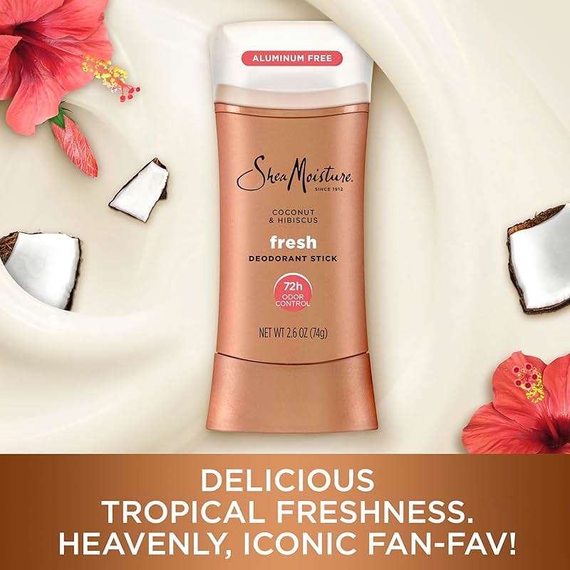 SheaMoisture Deodorant Stick 72h Odor Control Coconut & Hibiscus Fresh Aluminum Free 2.6 oz - Image 3