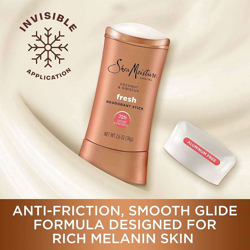 SheaMoisture Deodorant Stick 72h Odor Control Coconut & Hibiscus Fresh Aluminum Free 2.6 oz - Image 6
