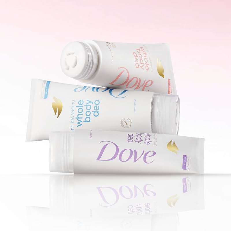 Dove Whole Body Deodorant Aluminum Free pH Balancing Cream Raspberry & Rose for 72h Odor Control 2.5 Oz - Image 6