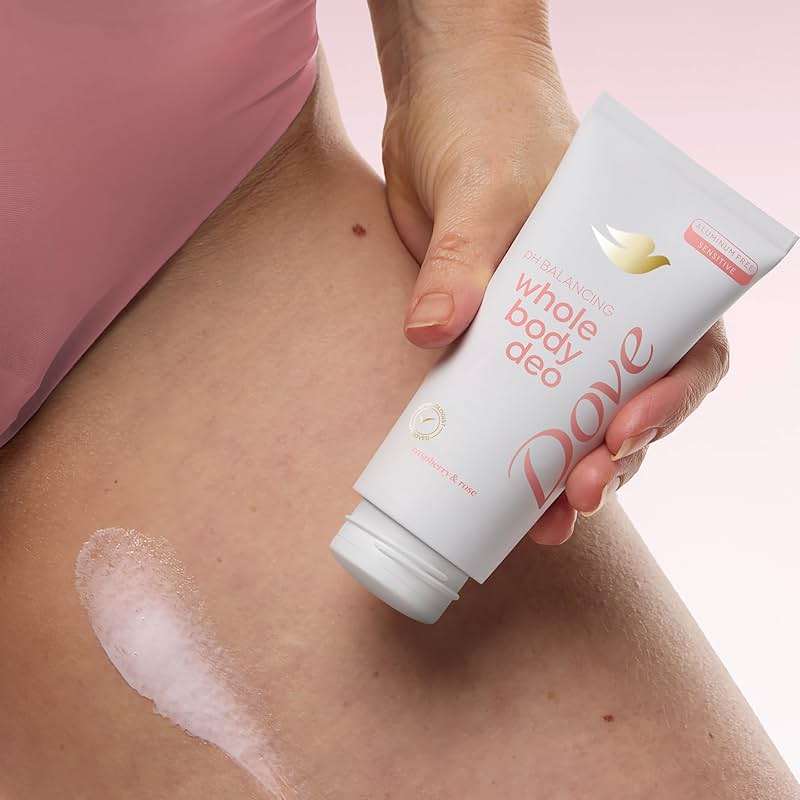 Dove Whole Body Deodorant Aluminum Free pH Balancing Cream Raspberry & Rose for 72h Odor Control 2.5 Oz - Image 7