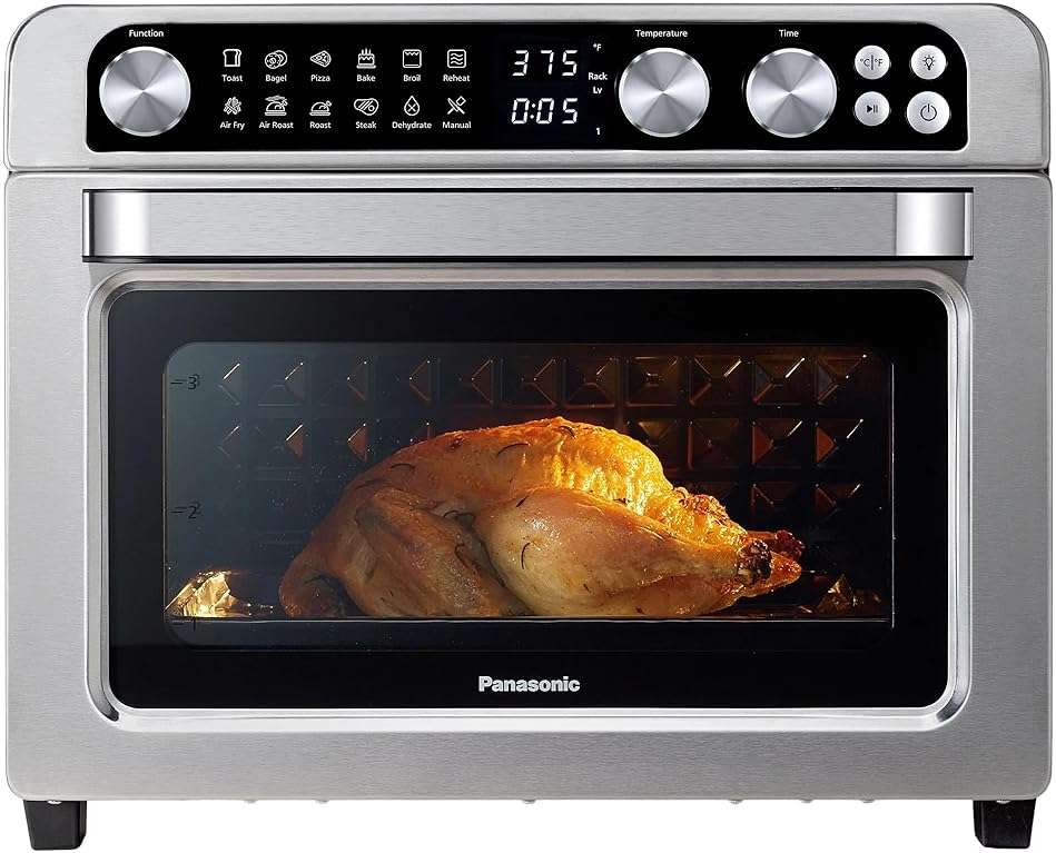 Panasonic FlashXpress Family Size Air Fryer Toaster Oven Combo, 11 Cooking Functions, 1800W PFAS-Free Interior, Double Infrared Heating, Temperature Control Dial, Stainless Steel - NB-G211P - Image 1