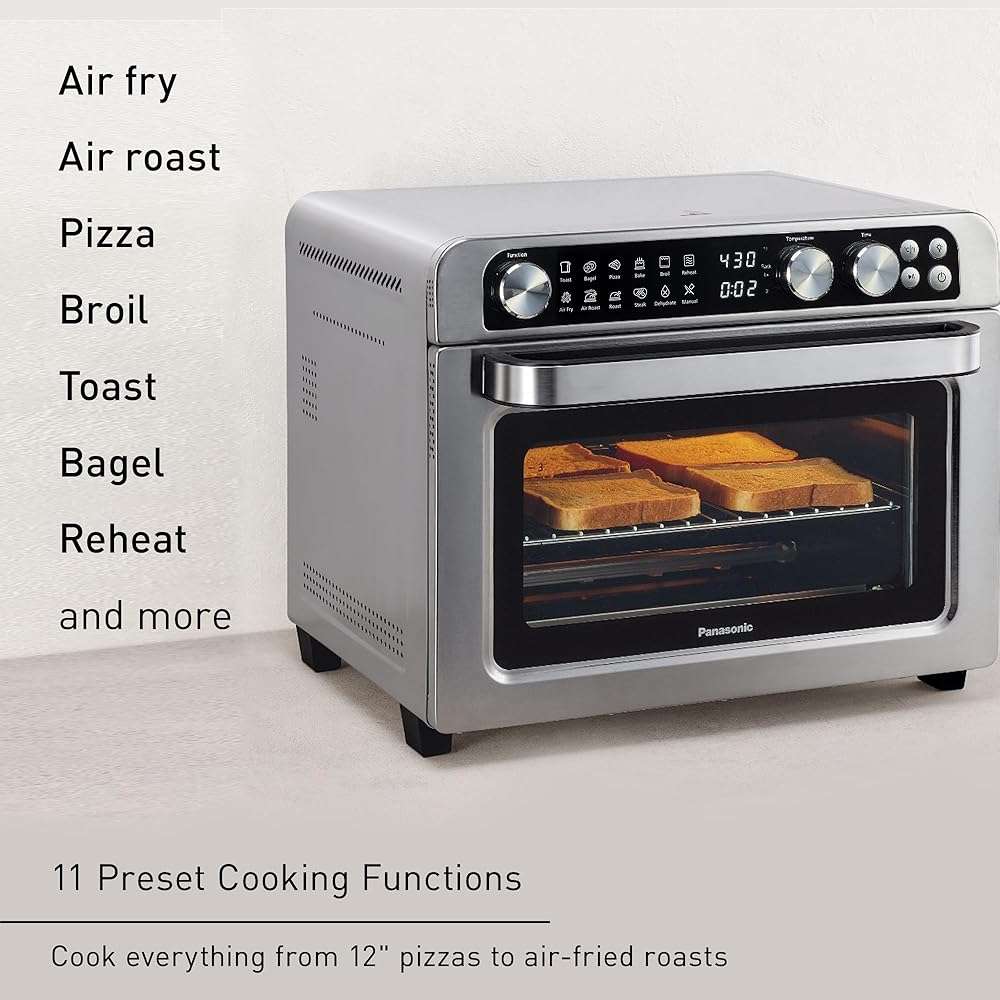 Panasonic FlashXpress Family Size Air Fryer Toaster Oven Combo, 11 Cooking Functions, 1800W PFAS-Free Interior, Double Infrared Heating, Temperature Control Dial, Stainless Steel - NB-G211P - Image 5