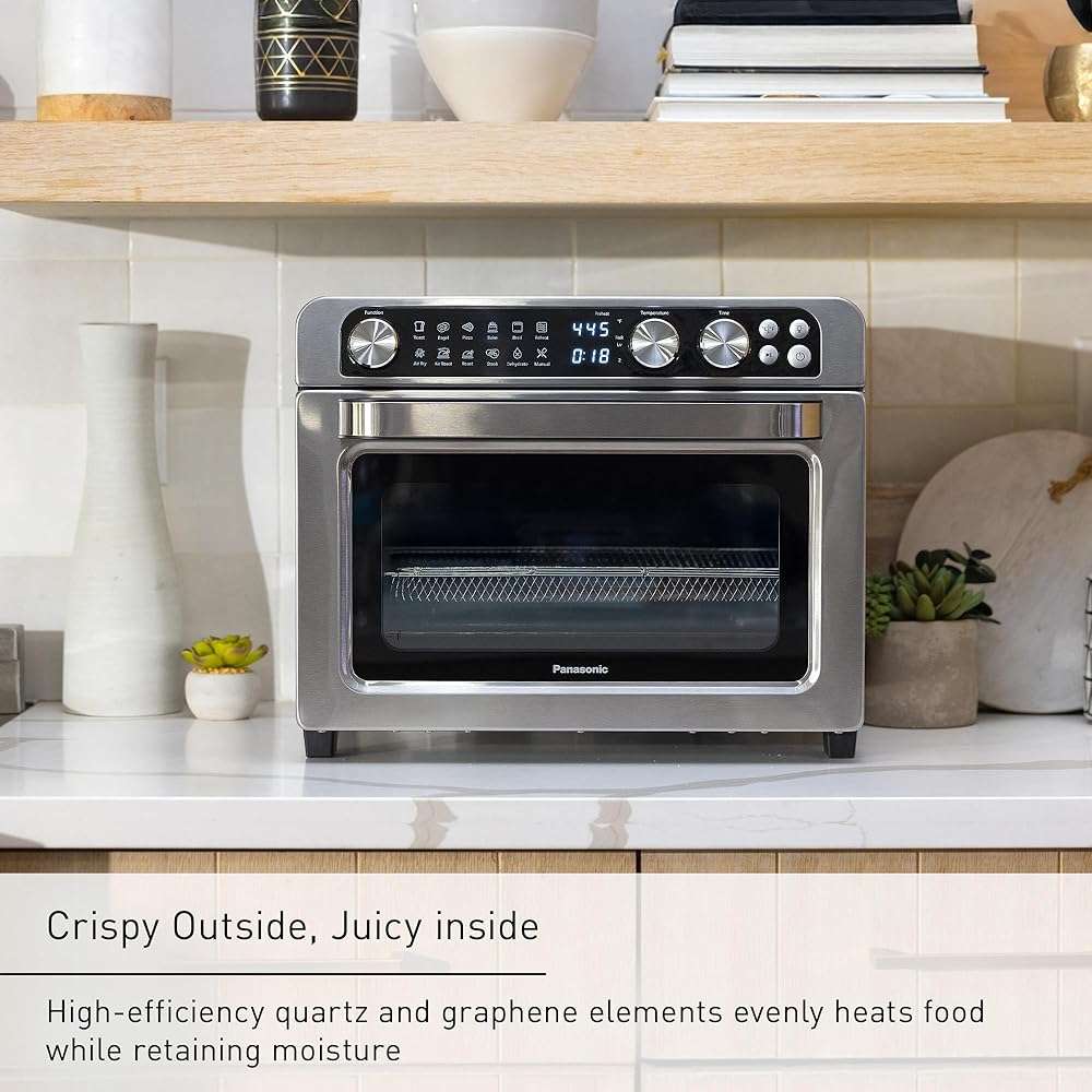 Panasonic FlashXpress Family Size Air Fryer Toaster Oven Combo, 11 Cooking Functions, 1800W PFAS-Free Interior, Double Infrared Heating, Temperature Control Dial, Stainless Steel - NB-G211P - Image 6