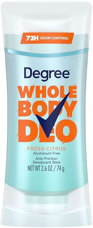 Degree Women Whole Body Deodorant Stick, Fresh Citrus Scent, Glides on Clear + Absorbs Sweat, Aluminum Free 72H Odor Protection 2.6 oz - Image 1