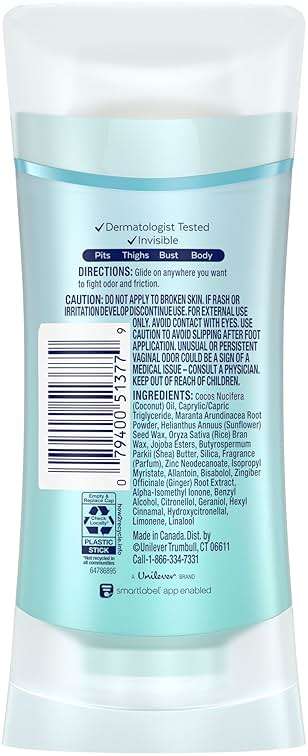 Degree Women Whole Body Deodorant Stick, Fresh Citrus Scent, Glides on Clear + Absorbs Sweat, Aluminum Free 72H Odor Protection 2.6 oz - Image 2