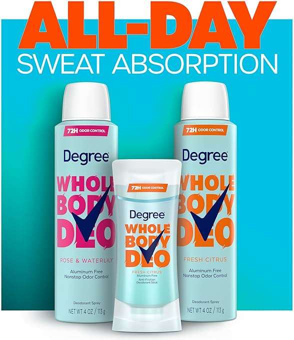 Degree Women Whole Body Deodorant Stick, Fresh Citrus Scent, Glides on Clear + Absorbs Sweat, Aluminum Free 72H Odor Protection 2.6 oz - Image 10