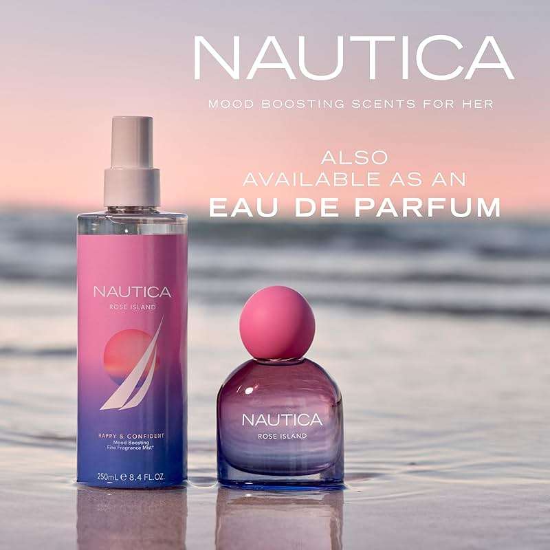 Nautica for Her Rose Island Eau De Parfum, 1.6 Fl Oz (Pack of 1), Notes of Lemon, Rose, and Musk, Women's Fragrance, Long Lasting, Mood-Boosting Fragrance, Vegan Formula - Image 4