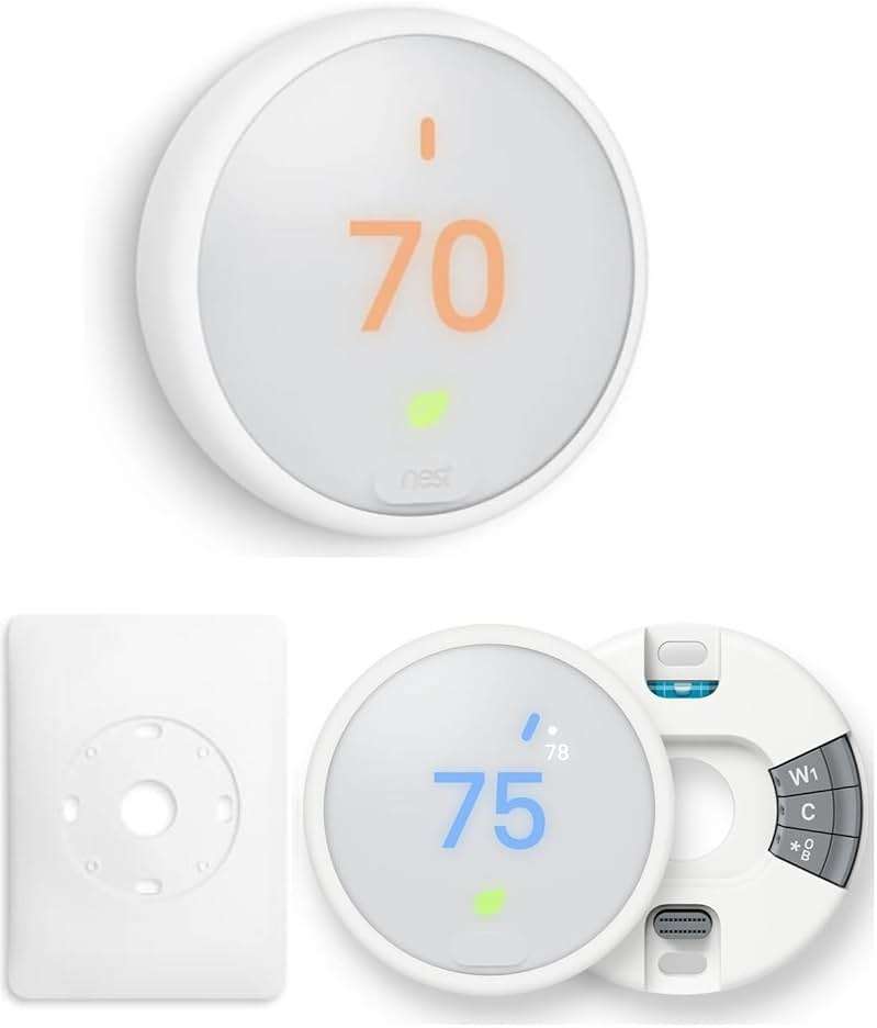 Google Nest Thermostat - Programmable Smart Learning Thermostat with Easy Installation and Trim Kit Bundle, White - Image 5