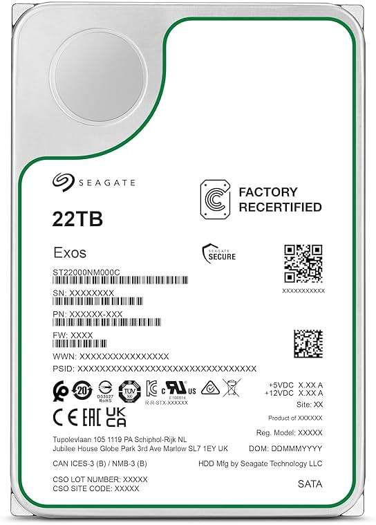 Seagate Exos 22TB SATA HDD 6Gb/s 7200RPM 3.5-inch Enterprise Hard Drive (ST22000NM000C) (Renewed) - Image 4
